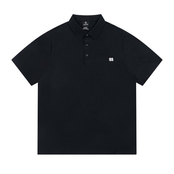 Kolon Sport Black Lapel Polo Shirt - Picture 1 of 6